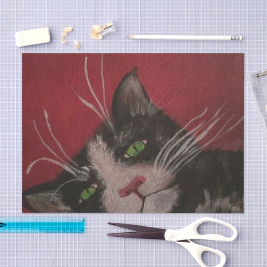 zwart-wit kattenpapier tissuepapier (Craft)