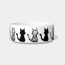 Zwart-wit kattenpatroon klein voerbakje
