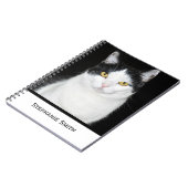 Zwart-wit kattenportret notitieboek (Linkerzijde)