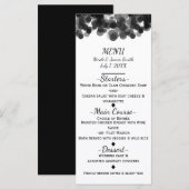 Zwart & Wit Kaviaar Stippen Modern Bruiloft Menu (Voorkant / Achterkant)