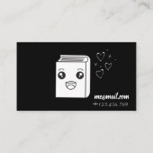Zwart-wit Kawaii Book Cute English Teacher ESL Visitekaartje (Achterkant)