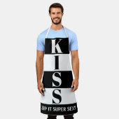 zwart-wit Keep It Super Sexy KISS Schort (Gedragen)