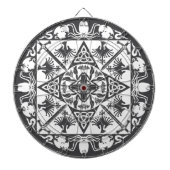 Zwart Wit Keltisch Middeleeuws Fantasy Dartbord (Voorkant)