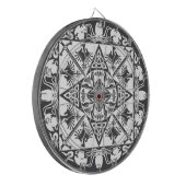 Zwart Wit Keltisch Middeleeuws Fantasy Dartbord (Voorkant Links)