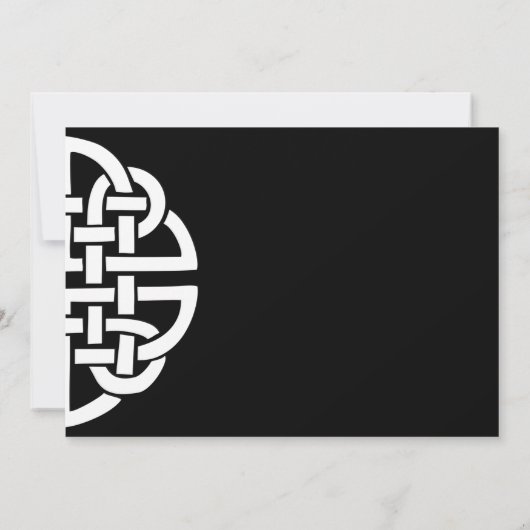 Zwart & Wit Keltische Knoop Eenvoudig Handvasten Save The Date (Achterkant)