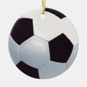 Zwart-wit Keramisch Voetbal Ornament (Voorkant)