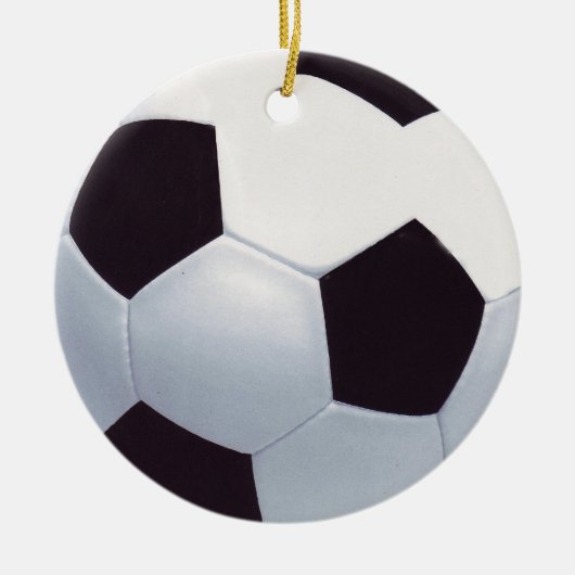 Zwart-wit Keramisch Voetbal Ornament (Voorkant)