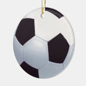 Zwart-wit Keramisch Voetbal Ornament (Links)