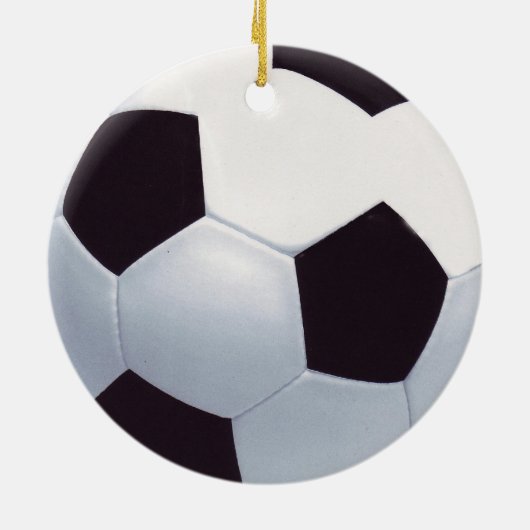 Zwart-wit Keramisch Voetbal Ornament (Achterkant)