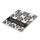 Zwart-wit keramische Tegel Trivet Tegeltje (Zijkant)