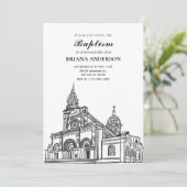 Zwart-wit Kerkdoop Kaart (Staand voorkant)