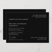 Zwart-wit kerkelijke huwelijksplechtigheid op twee kaart (Voorkant / Achterkant)