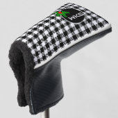 Zwart/Wit Kerst Custom Golf Blade Putter Hoesje Golfheadcover (3/4 voorkant)
