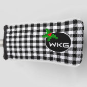 Zwart/Wit Kerst Custom Golf Blade Putter Hoesje Golfheadcover (Voorkant)