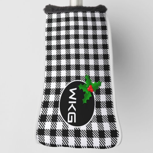 Zwart/Wit Kerst Custom Golf Blade Putter Hoesje Golfheadcover (Draai 90)