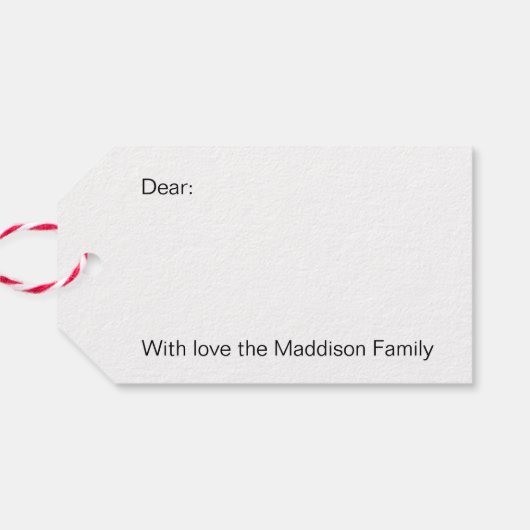 Zwart-wit Kerst Gift Label Sets Cadeaulabel (Achterkant Horizontaal)