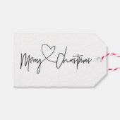 Zwart-wit Kerst Gift Label Sets Cadeaulabel (Voorkant (Horizontaal))