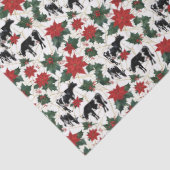 Zwart & Wit Kerst Holstein Dairy Koeien Bloemen Tissuepapier (Detail)