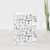 Zwart & Wit Kerst Iconen Patroon – Schattig  (Achterkant)