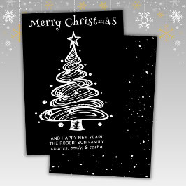 Zwart-wit Kerst Kaart