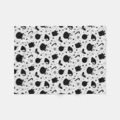 Zwart-Wit Kerst Naadloos Patroon Fleece Deken (Voorkant (Horizontaal))