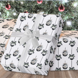 Zwart Wit Kerst Ornament Cadeaupapier