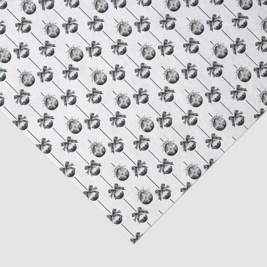 Zwart Wit Kerst Ornament Tissuepapier (Detail)