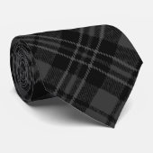 Zwart-wit kerst tartan patroon stropdas (Opgerold)