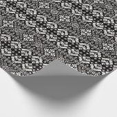 Zwart-wit Kerstbeurs Isle Patroon Cadeaupapier (Hoek)