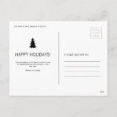 Zwart-wit kerstboom foto feestdagenkaart (Achterkant)