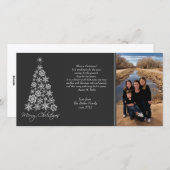 Zwart-wit Kerstboom Fotokaart Feestdagenkaart (Voorkant / Achterkant)