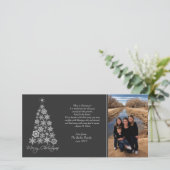 Zwart-wit Kerstboom Fotokaart Feestdagenkaart (Staand voorkant)