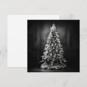 Zwart-wit kerstboom kerstkaart (Voorkant / Achterkant)