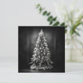 Zwart-wit kerstboom kerstkaart (Staand voorkant)