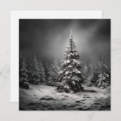 Zwart-wit Kerstboom Kerstkaart (Voorkant / Achterkant)
