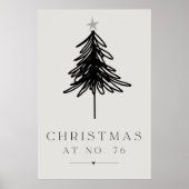 Zwart-wit kerstboom poster (Voorkant)