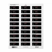 Zwart-wit kerstboom retouradres etiket (Full Sheet)
