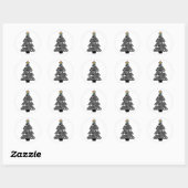 Zwart-wit kerstboom Sticker (Vel)