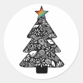 Zwart-wit kerstboom Sticker (Voorkant)