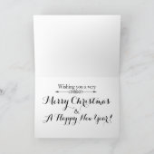 Zwart-wit kerstboom Wenskaart Feestdagen Kaart (Binnen)