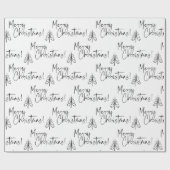 Zwart wit kerstboompapier voor fijne kerstaven cadeaupapier (Vlak)