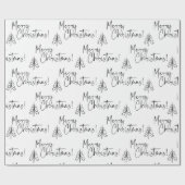 Zwart wit kerstboompapier voor fijne kerstaven cadeaupapier (Vlak)