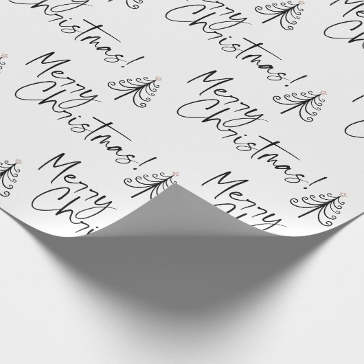 Zwart wit kerstboompapier voor fijne kerstaven cadeaupapier (Hoek)