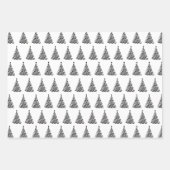 Zwart-wit kerstboompatroon, eenvoudig inpakpapier vel (Voorkant 3)