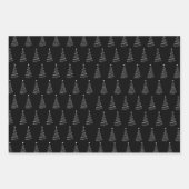 Zwart-wit kerstboompatroon, eenvoudig inpakpapier vel (Voorkant)