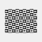 Zwart-wit kerstboompatroon fleece deken (Voorkant (Horizontaal))