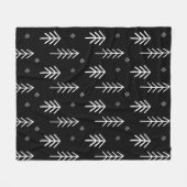 Zwart-wit kerstboompatroon fleece deken (Voorkant (Horizontaal))