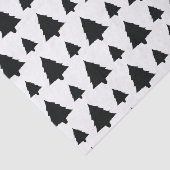 Zwart-wit kerstboompatroon tissuepapier (Detail)