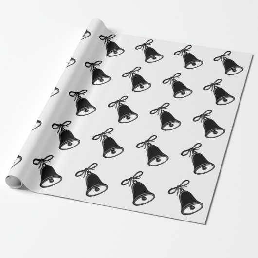 Zwart-wit kerstfeest cadeaupapier (Uitgerold)