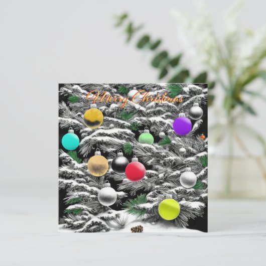 Zwart-wit kerstfeest en kleur (Staand voorkant)